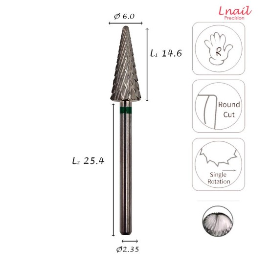 Hartmetall Konus 6,0 mm Grob Super Cut 14,6 mm