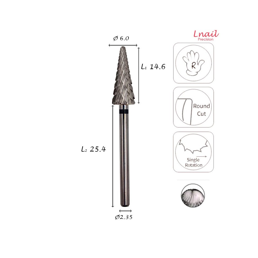 Hartmetall Konus 6,0 mm Extra Grob Super Cut