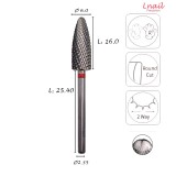 Carbide Flame Bit 6.0mm Fine Cross Cut AL 16.0mm L/R