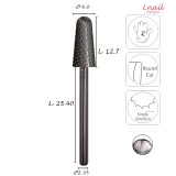 Carbide Safety Cone Bit 6.0mm Medium Cross Cut WL 12.7mm