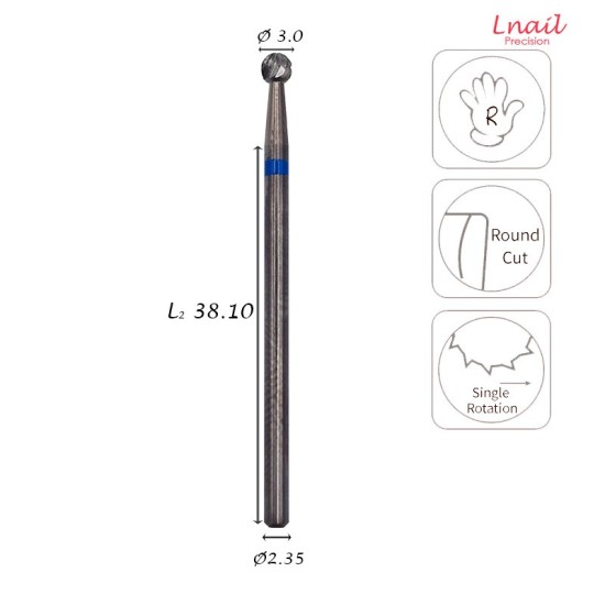 Hartmetall Kugel 3,0 mm Mittel Kreuzverzahnung AL 3,0 mm