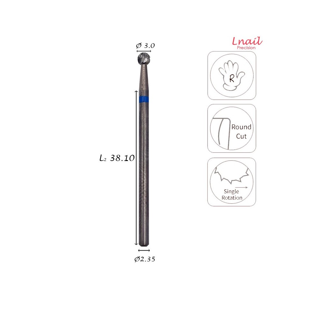Carbide Ball Bit 3.0mm Medium Cross Cut WL 3.0mm