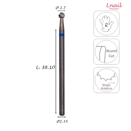 Фреза Шар 2,7мм Средняя крестовая РЧ 2,7мм