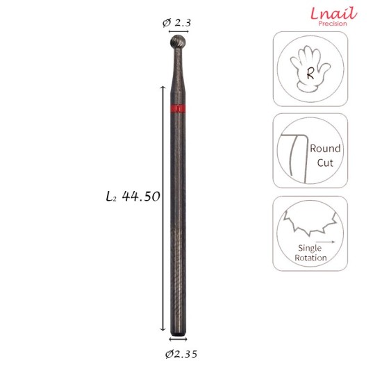 Carbide Ball Bit 2.3mm Fine Cross Cut WL 2.3mm
