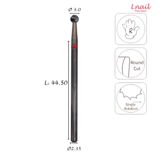 Carbide Ball Bit 3.0mm Fine Cross Cut WL 3.0mm
