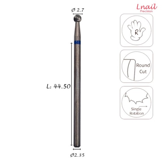 Carbide Ball Bit 2.7mm Medium Cross Cut WL 2.7mm