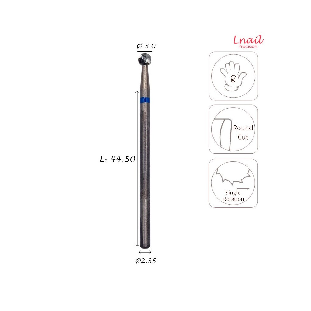 Hartmetall Kugel 3,0 mm Mittel Kreuzverzahnung AL 3,0 mm