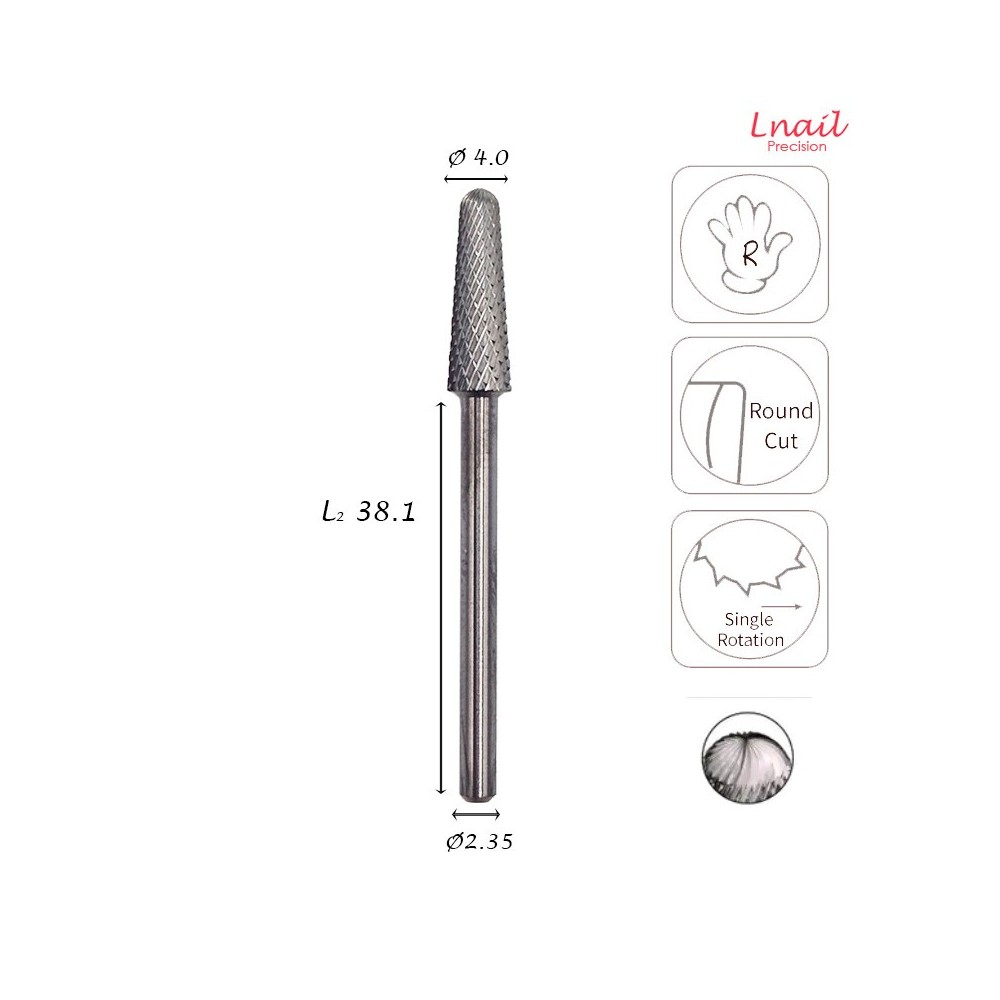 Hartmetall Konus 4,0 mm Fein Kreuzverzahnung AL 12,7 mm