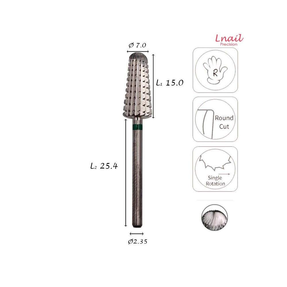 Fresa Volcano 7,0mm Gruesa Corte Longitudinal LT 15,0mm