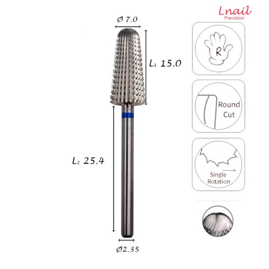 Фреза Volcano 7,0мм Средняя продольная РЧ 15,0мм