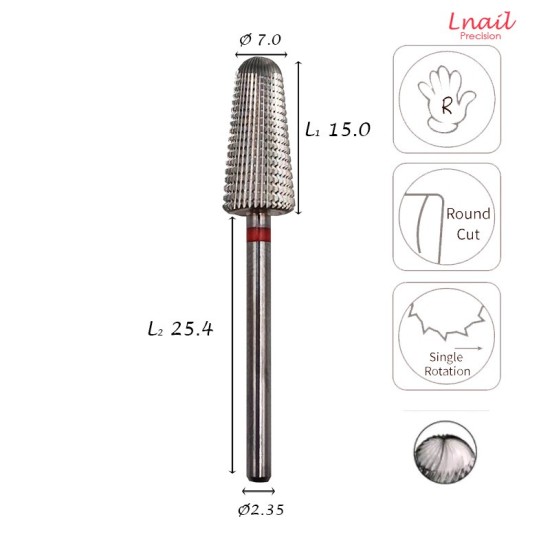 Carbide Volcano Bit 7.0mm Fine Long Cut WL 15.0mm