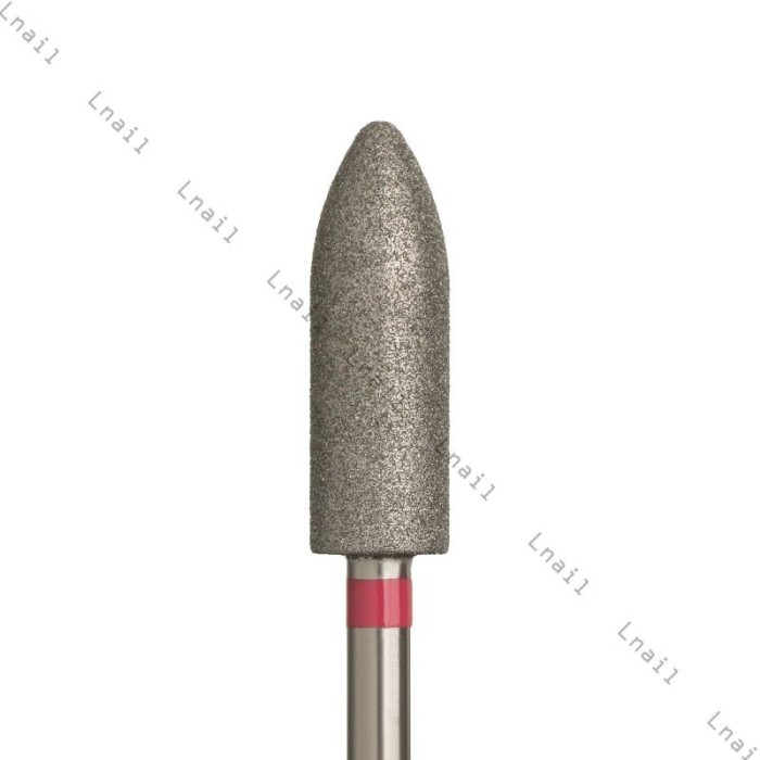 Алмазная фреза пуля Ø5,0 мм красная раб. длина 15,0 мм