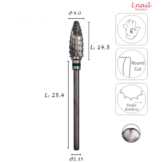 Фреза Кукуруза 6,0мм Крупная продольная РЧ 14,5мм