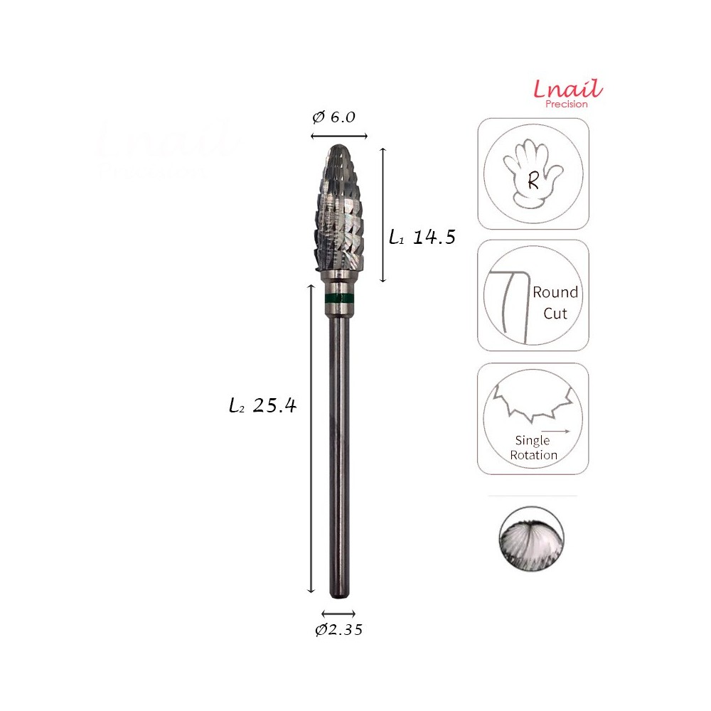 Hartmetall Mais 6,0 mm Grob Längsverzahnung AL 14,5 mm