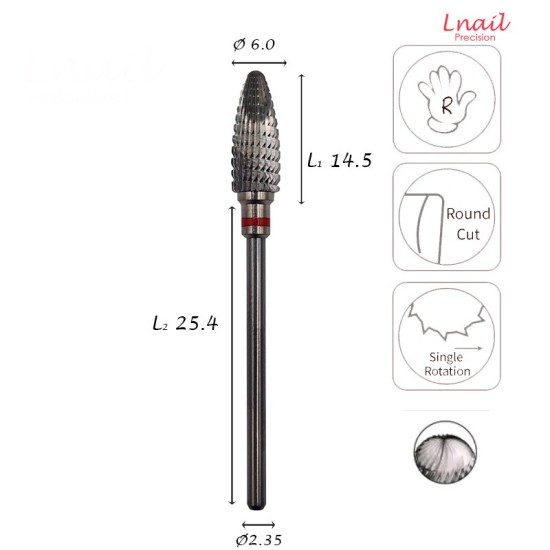 Hartmetall Mais 6,0 mm Fein Längsverzahnung AL 14,5 mm
