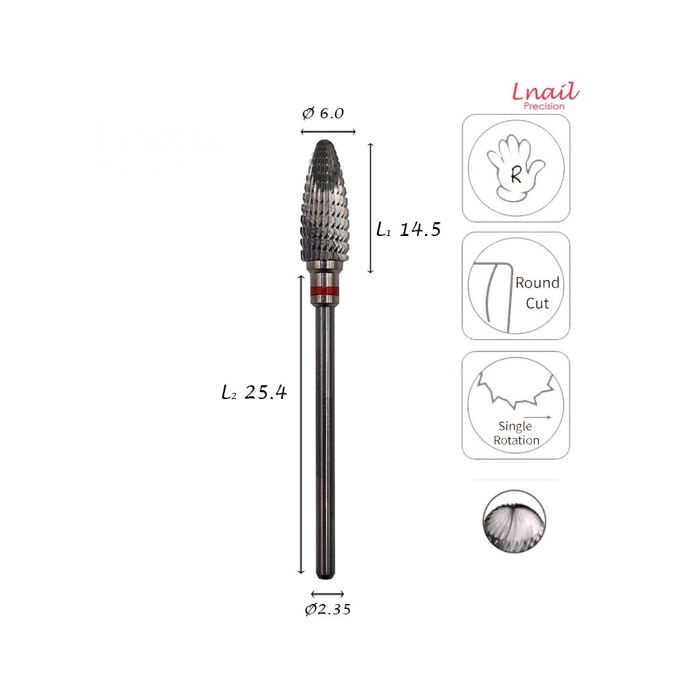Hartmetall Mais 6,0 mm Fein Längsverzahnung AL 14,5 mm
