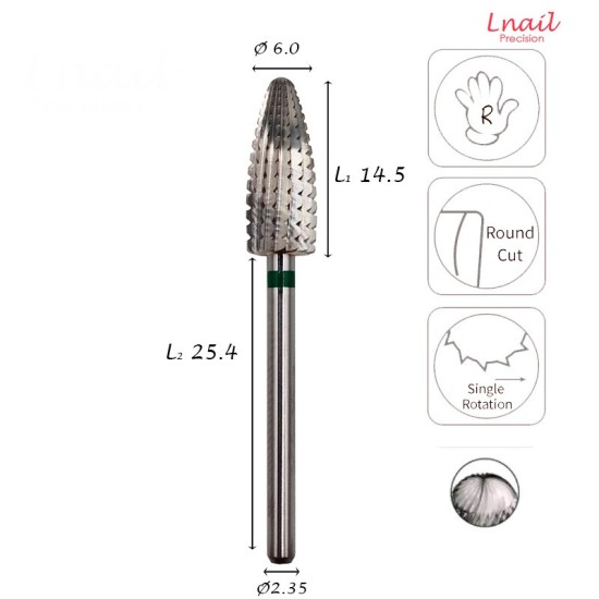 Carbide Typhoon Bit 6.0mm Coarse Long Cut WL 14.5mm