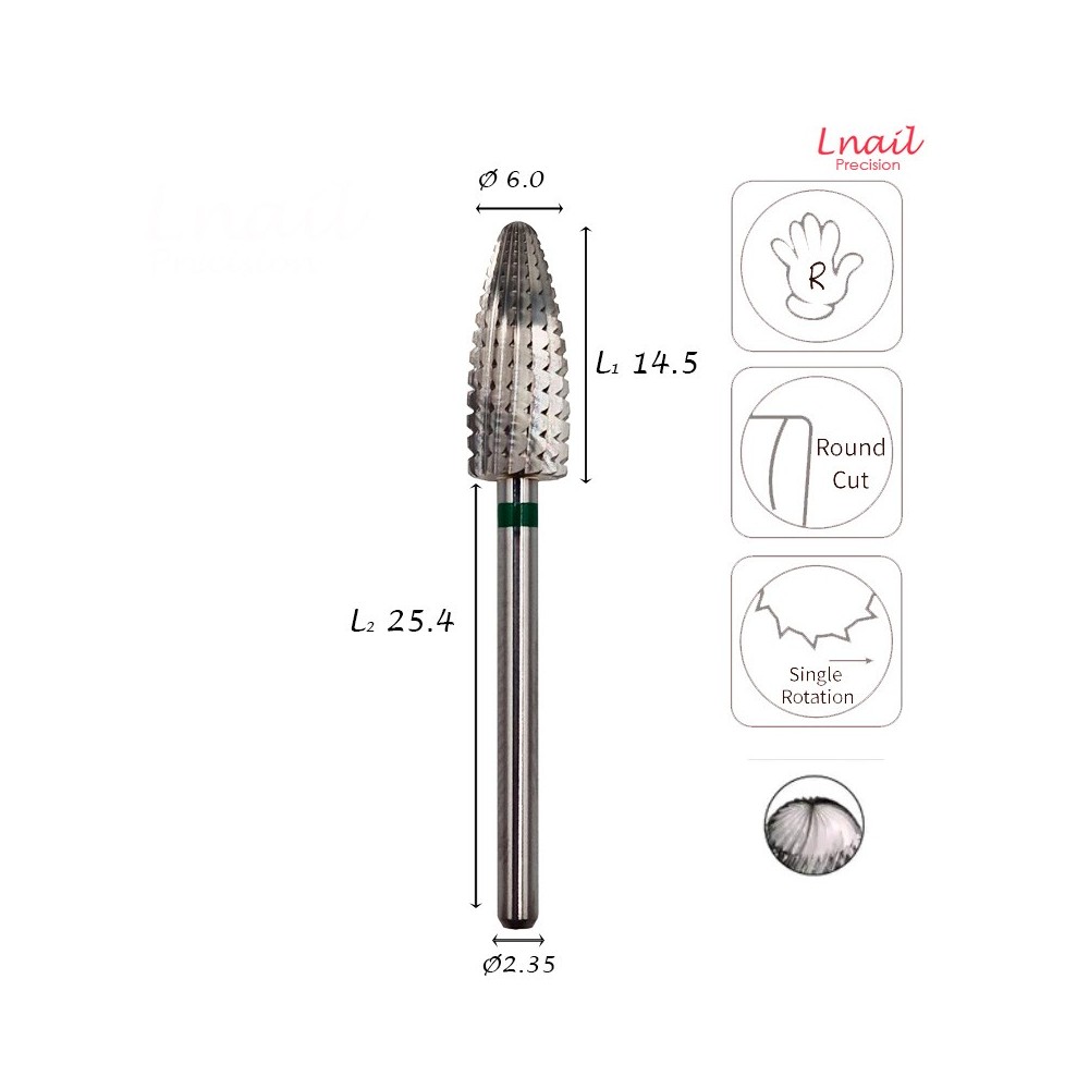 Твердосплавная фреза Typhoon 6,0мм Крупная продольная насечка РЧ 14,5мм