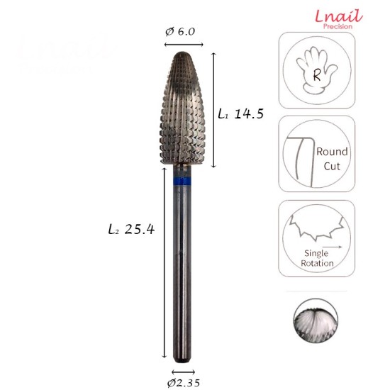 Carbide Typhoon Bit 6.0mm Medium Long Cut WL 14.5mm