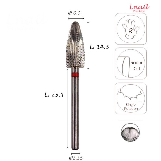 Carbide Typhoon Bit 6.0mm Fine Long Cut WL 14.5mm