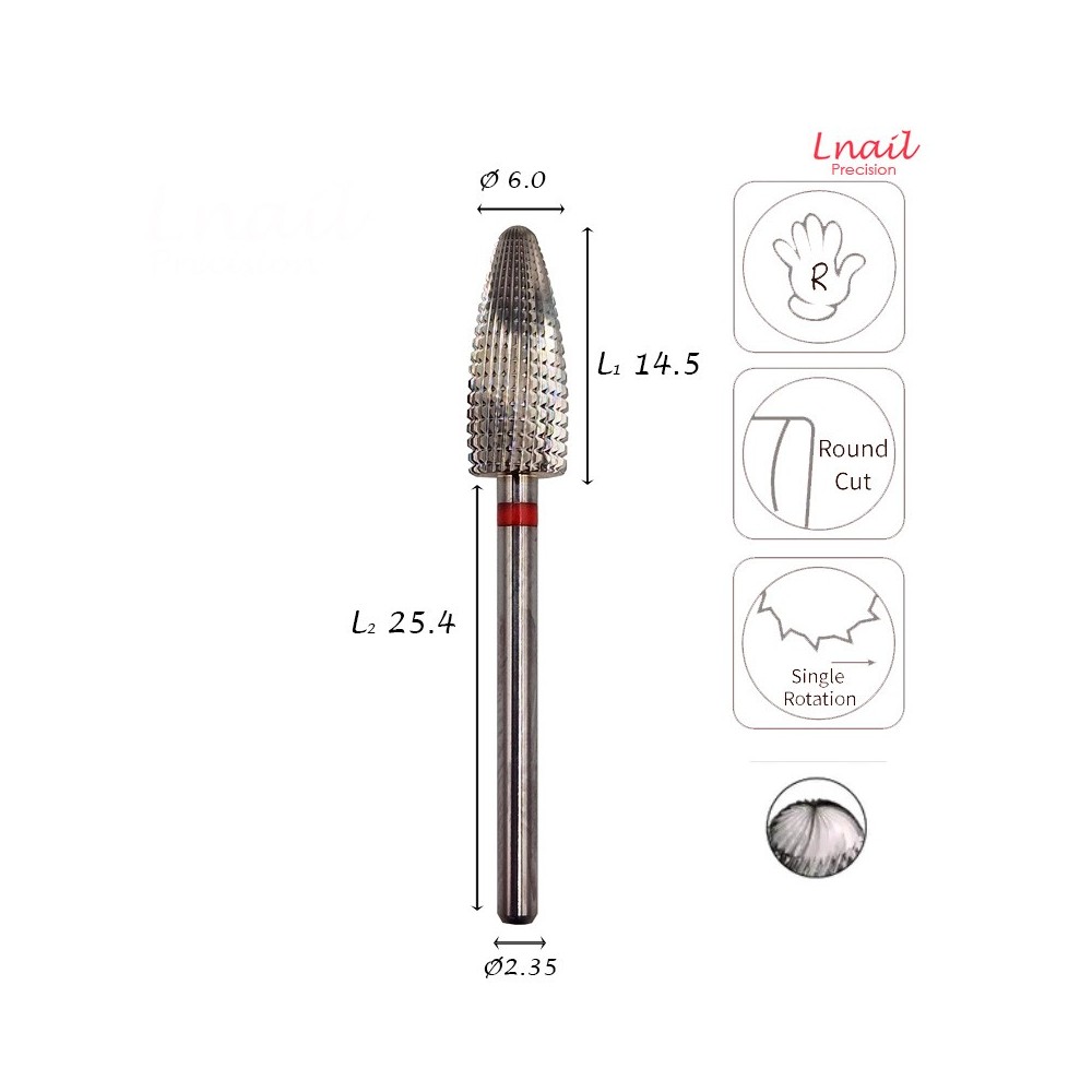 Fresa Typhoon 6,0mm Fine Taglio Longitudinale LL 14,5mm