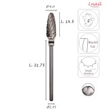 Hartmetall Mais 6,0 mm Extra Grob Kreuzverzahnung AL 14,5 mm