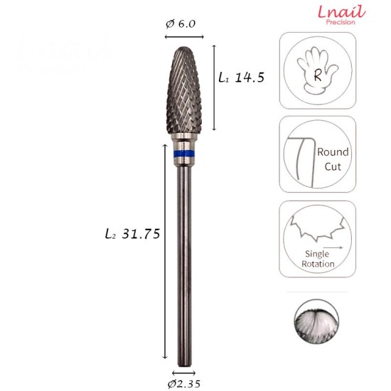Hartmetall Mais 6,0 mm Mittel Kreuzverzahnung AL 14,5 mm