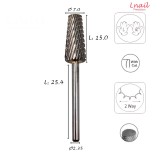 Fresa Cono 7,0mm Grossa Taglio Incrociato LL 15,0mm L/R
