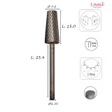Hartmetall Konus 7,0 mm Fein Kreuzverzahnung AL 15,0 mm L/R