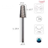 Hartmetall Konus 6,6 mm Extra Grob Kreuzverzahnung AL 12,7 mm L/R