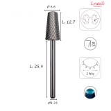 Fresa Cono 6,6mm Fina Corte Cruzado LT 12,7mm L/R