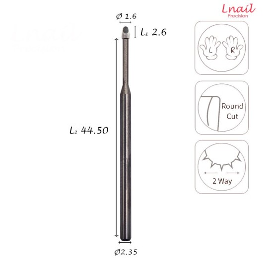 Fresa Mais 1,6mm Fine Taglio Longitudinale LL 2,6mm L/R