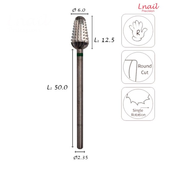 Fresa Strawberry 6,0mm Gruesa Corte Longitudinal LT 12,5mm