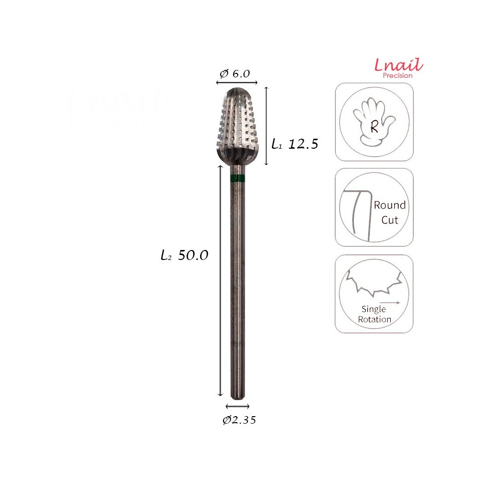 Fresa Strawberry 6,0mm Grossa Taglio Longitudinale LL 12,5mm