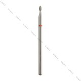 Алмазная фреза олива Ø1,6 мм красная раб. длина 3,4 мм