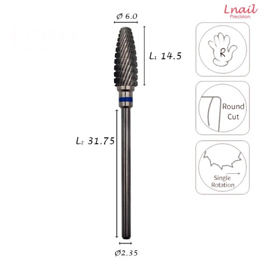 Fresa Mais 6,0mm Media Taglio Incrociato LL 14,5mm
