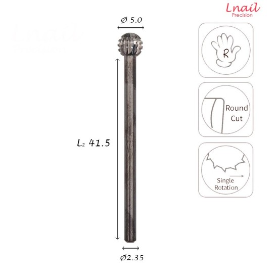 Fresa Sfera 5,0mm Taglio Incrociato LL 5,0mm