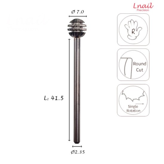 Fresa Sfera 7,0mm Taglio Incrociato LL 7,0mm
