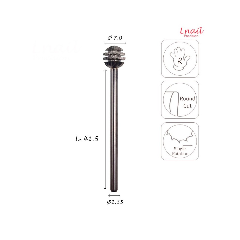 Fresa Bola 7,0mm Corte Cruzado LT 7,0mm