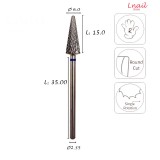 Carbide Cone Bit 6.0mm Medium Cross Cut WL 15.0mm
