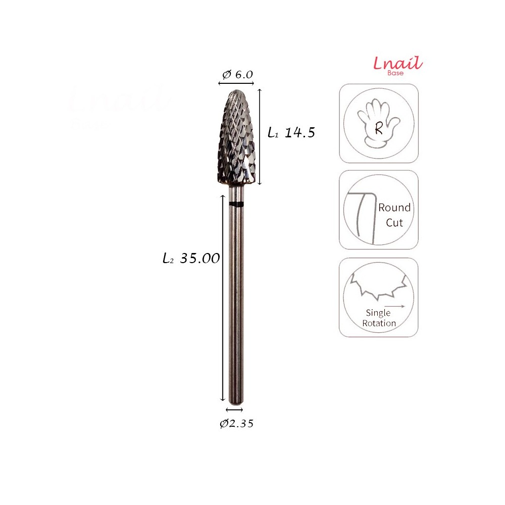 Fresa Mais 6,0mm Extra Grossa Taglio Incrociato LL 14,5mm