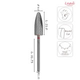 Carbide Flame Bit 8.0mm Fine Cross Cut WL 21.0mm