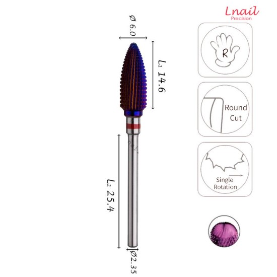 Fresa Flama 6,0mm Fina DLC Corte Longitudinal LT 14,6mm
