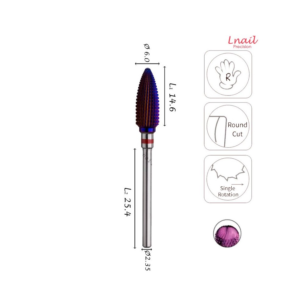 Fresa Flama 6,0mm Fina DLC Corte Longitudinal LT 14,6mm