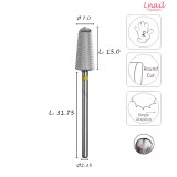Hartmetall Konus 7,0 mm Extra Fein Längsverzahnung AL 15,0 mm