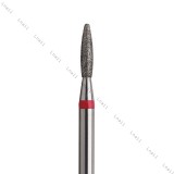 Diamantfräser Flamme Ø1,6mm Roter Ring AL 8,0mm