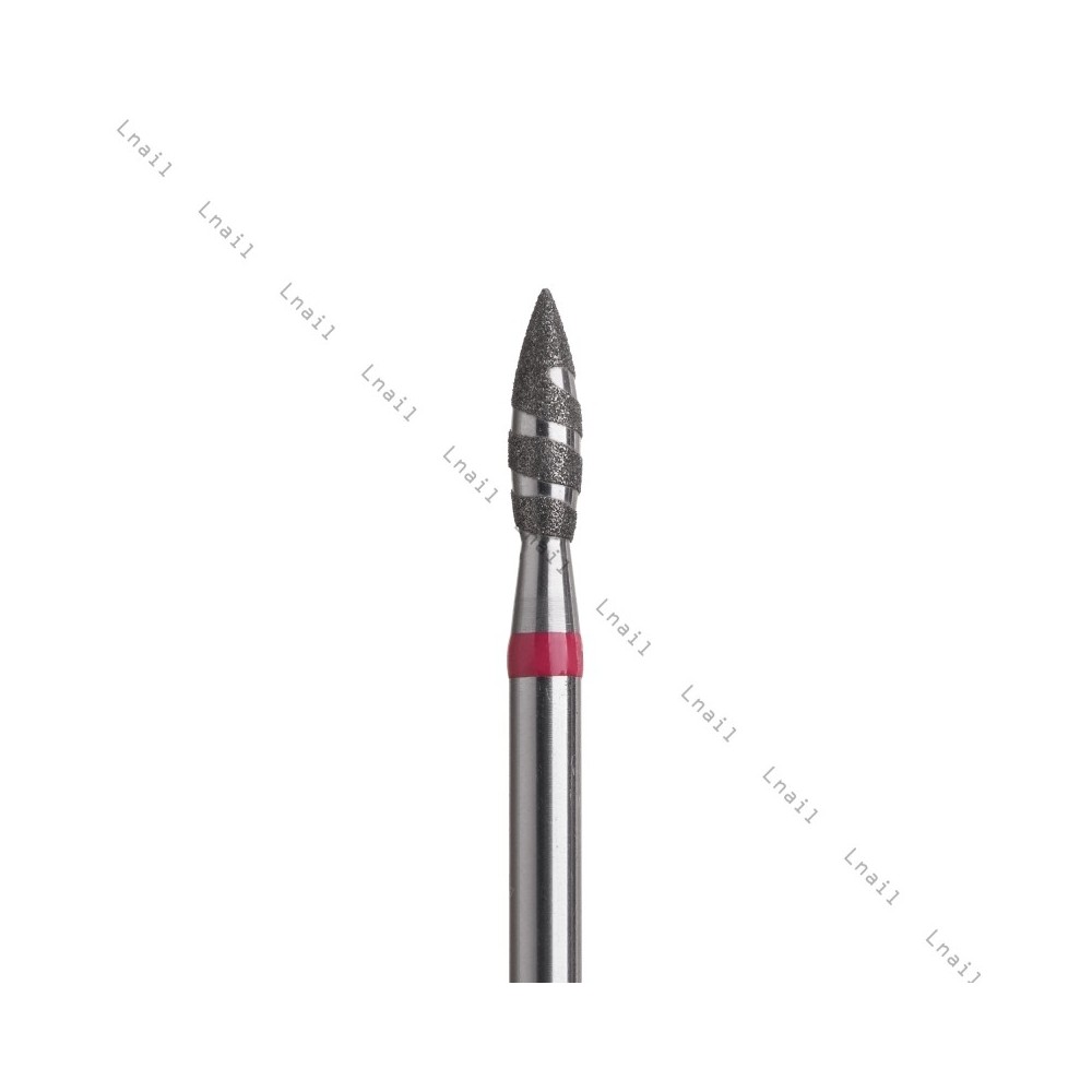 Fresa Diamante Tornado Ø2,3 mm Anello Rosso LL 8,0 mm