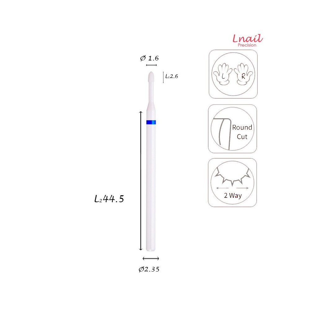 Ceramic Bit Corn 1.6mm Medium Cross Cut WL 2.6mm L/R